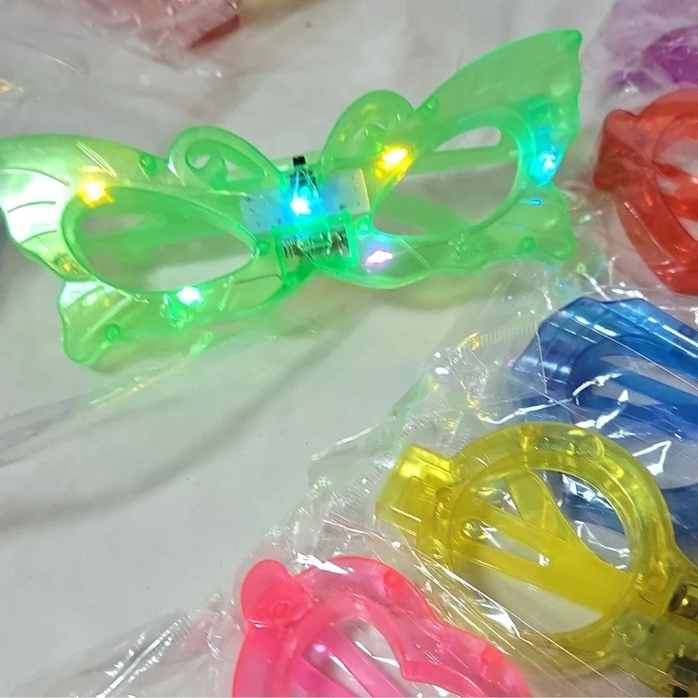 12 Multicolor LED Light-Up Costume Party Novelty Glasses - MultiShapes